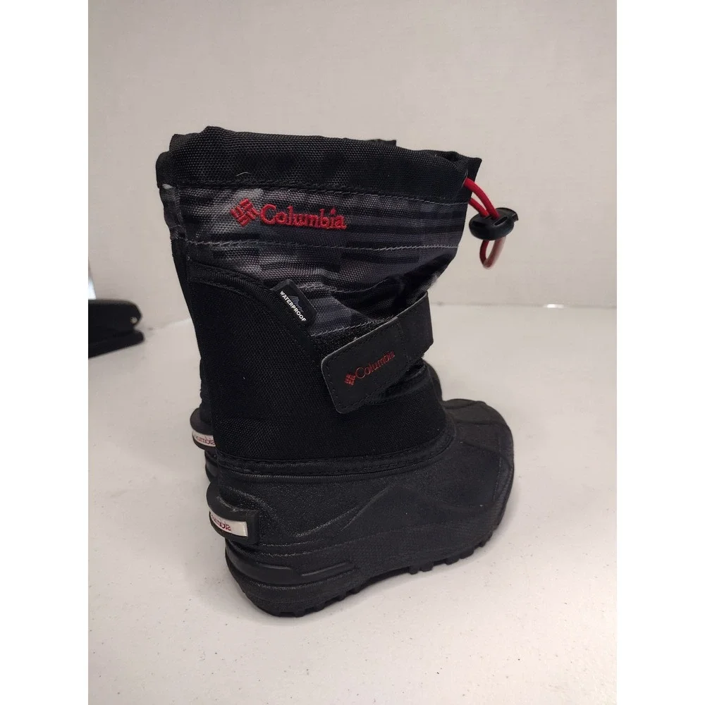 Columbia Powderbug‎ Plus II Kids Black Waterproof Snow Boots Size 7